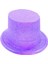 Floresan Mor Renk Simli Uzun Fötr Melon Şapka 12 cm 1