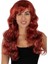 Kızıl Renk Kahküllü Dalgalı Uzun Parti Peruğu 1
