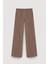 Boncuk Ip Bağlamalı Dokulu Pantolon Kahverengi 3