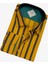Pamuklu Sarı Uzun Kollu Çizgi Bloklu Erkek Gömlek (Slim Fit Kalıp) 2