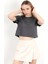 Kadın Bisiklet Yaka Basic Spor T-Shirt Antrasit - 925003 2
