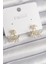 Pirinç Gold Renk Zirkon Taşlı Yaprak Model Kadın Küpe - TJ-BKP9866 1