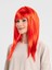 Kırmızı Renk Uzun Düz Parti Peruğu 3