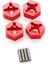 Wltoys 104001 Için Metal 12MM Birleştirici Tekerlek Hub Hex Adaptörü 1/10 Rc Araba Yükseltme Parçaları Aksesuarları, Kırmızı (Yurt Dışından) 1