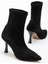 Siyah Süet Yüksek Ince Topuklu Streç Kadın Bot 3