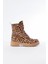 Parlak Leopar Bağcıklı Fermuarlı Günlük Kadın Bot 4