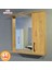 Banyo Dolabı 65 cm MDF Aynalı LED Spotlu Üst Dolap Atlantik Çam 1