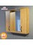 Banyo Dolabı 80 cm Mdf Aynalı LED Spotlu Üst Dolap Atlantik Çam 1