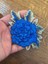 Nakış Işleme Kabartma Mavi Çiçek Dikiş Aplike Arma 11X8 cm 1
