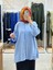 Oversize Düğmeli Gömlek Mavi 3001 1