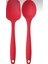 By Birgül Kırmızı Büyük Boy Silikon Yanmaz Yapışmaz Düz Spatula+ Kaşık 2’Li Set 2
