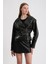 Kadın Oversize Biker Deri Ceket 1