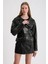 Kadın Oversize Biker Deri Ceket 2