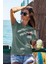 Unisex T-Shirt, Animals, Aslan Tasarım Baskılı, Regular, %100 Pamuk, Koyu Yeşil T-Shirt NO:00391 2