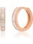 925 Ayar Gümüş Baget Taşlı Halka Küpe 12 mm Rose Renk 1