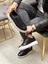 Black Tayran 5482 Hakiki Deri Düz Taban Erkek Sneaker Siyah 4