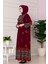 Leopar Desenli Robalı Viscon Elbise-Kırmızı 3
