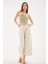 Yüksel Bel Culotte Keten Pantolon Natural 1