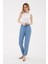 Beli Bağlamalı Lastikli Tencel Denim Pantolon Mavi 1