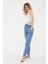 Beli Bağlamalı Lastikli Tencel Denim Pantolon Mavi 2