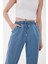 Beli Bağlamalı Lastikli Tencel Denim Pantolon Mavi 4