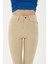 Yüksel Bel Ispanyol Paça Esnek Yüksel Bel Ispanyol Paça Esnek Crop Flare Denim Pantolon Bej 4