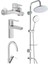 Nora S Banyo Bataryası + Lavabo Bataryası + Eviye Bataryası + Duxxa Bolero Tepe Duş Seti 1