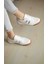 ER1202 Beyaz Vegan Deri Sneaker Ayakkabı 1