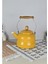 Alev Vintage Demlik Ahşap Saplı Emaye Çaydanlık Kettle 2,5lt Sarı 1