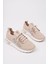 Martha Kadın Kalın Taban Günlük Triko Taşlı Bağcıklı Sneaker Spor Ayakkabı 2