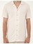 Erkek Bej Slim Fit Örme Gömlek 50288946-VR011 6