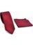 Bordo Kırmızı Verev Desenli Dokuma Kumaş Mendilli Slim Fit Kravat // SDK-250203 2