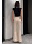 Bel Lastikli Çimalı Kadın İspanyol Paça Pantolon P-00014950 5