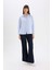 Oversize Geniş Kalıp Çizgili Oxford Uzun Kollu Gömlek D4512AX25SP 3