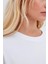 %100 Organik Pamuklu Oversize Basic Beyaz Kadın T-Shirt 4