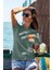Unisex T-Shirt, Bear Beer Tasarım Baskılı, Regular, Pamuk, Koyu Yeşil T-Shirt NO:00207 2