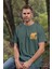 Unisex T-Shirt, Bear Beer Tasarım Baskılı, Regular, Pamuk, Koyu Yeşil T-Shirt NO:00207 3