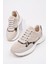 Melody Kadın Kalın Taban Günlük Leopar Desenli Bağcıklı Sneaker Spor Ayakkabı 3
