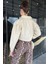 Kadın Çift Cepli Çıtçıtlı Crop Top Suni Deri Ceket 4