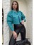 Kadın Çift Cepli Çıtçıtlı Crop Top Suni Deri Ceket 1