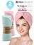 2li Set Mikrofiber Saç Havlusu Plaj Deniz Havuz Bonesi Banyo Saç Kurutma Baş Havlusu Turkuaz-Pembe 1
