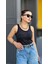 Siyah Transparan Halter Yaka Atlet 4