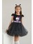 Kız Çocuk Monster High Temalı Siyah Tütü Kostüm Elbise - Şık ve Eğlenceli Parti Kostümü 1
