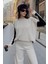 Kol ve Paçada Şerit Tasarım Oversize Beden Kazak Pantalon Ikili Triko Takım 034 2