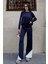 Kol ve Paçada Şerit Tasarım Oversize Beden Kazak Pantalon Ikili Triko Takım 034 4
