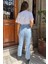 Paça Yırtmaçlı Likralı Kadın Jean Kot Pantolon 4