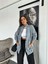 Egzotik Asortik Kadın Dik Yaka Yıkamalı Fermuarlı Uzun Sweatshirt 3