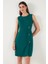 Standart Fit Kemerli Bisiklet Yaka Mini Elbise Kadın Elbise 611EL1964 4
