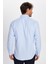 Modern Slim Fit Uzun Kollu Pamuklu Kolay Ütü Armürlü Erkek Mavi Gömlek 5