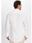 Slim Fit Uzun Kollu Dar Kesim Dökümlü Viskon Şık Erkek Beyaz Gömlek 5